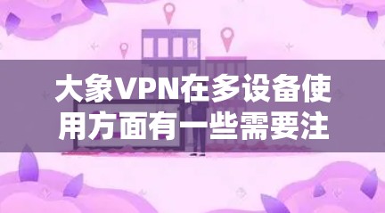 大象VPN在多设备使用方面有一些需要注意的事项和限制。以下是关于大象VPN多设备使用的详细信息和建议